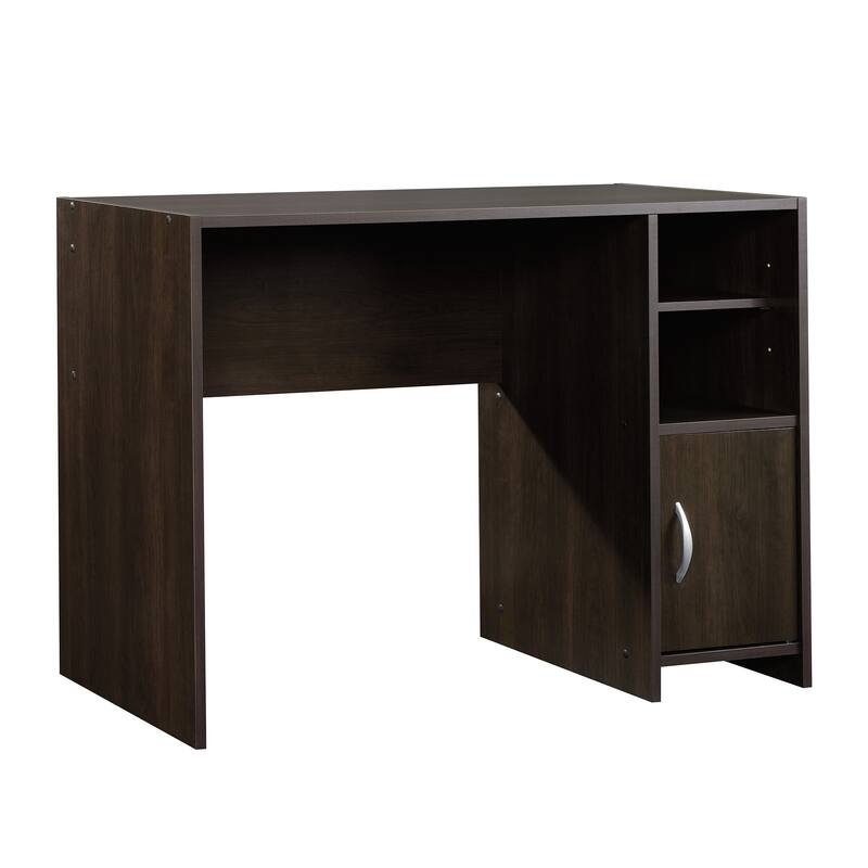 Engineered Wood Transitional Desk with Storage - Dark Brown