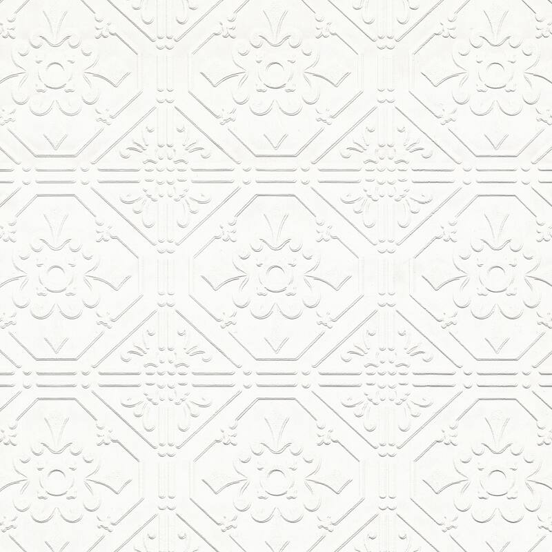 Brewster Brewster Brooklyn White Tin Paintable Wallpaper - 396in x 20.9in x 0.025in