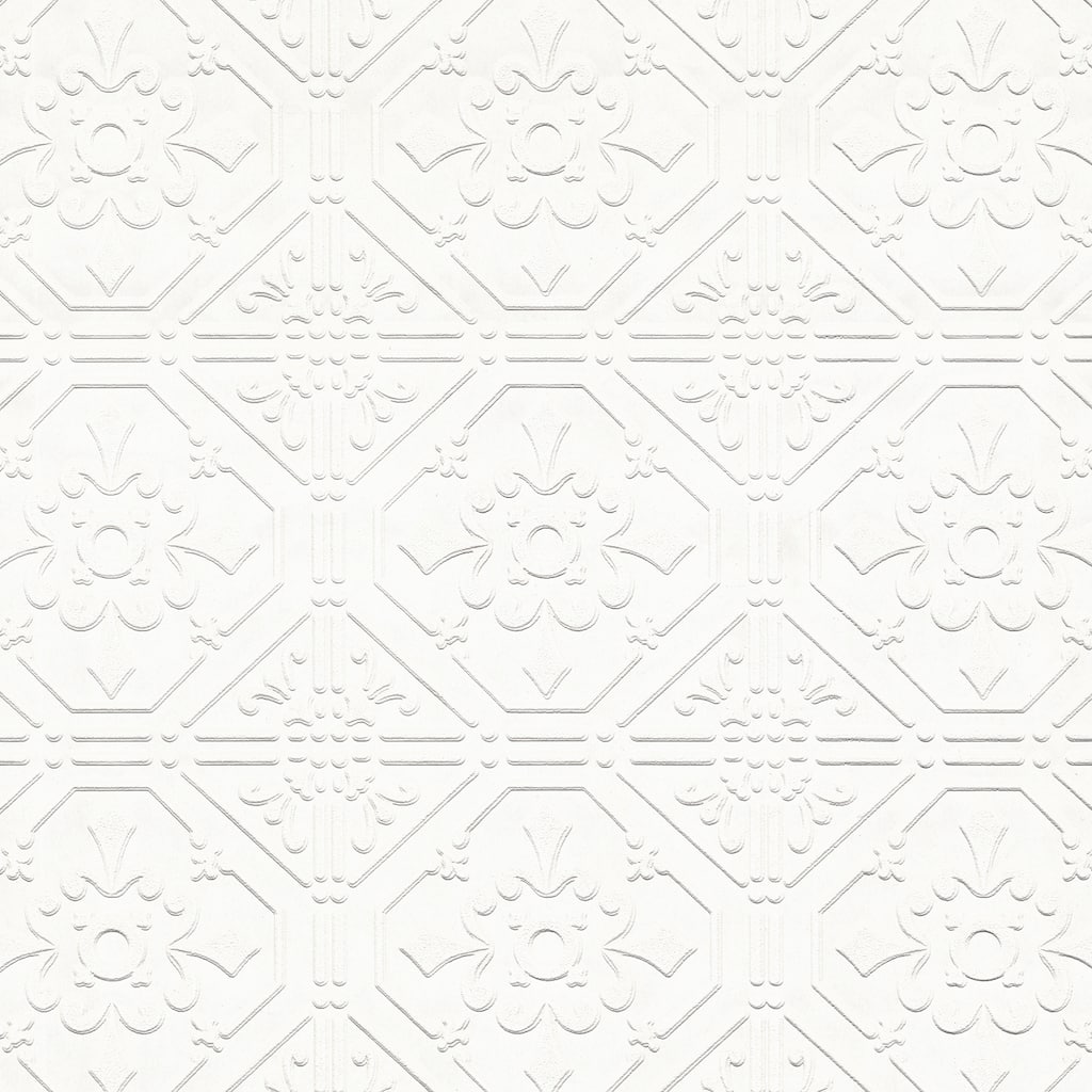 Brewster Brewster Brooklyn White Tin Paintable Wallpaper - 396in x 20.9in x 0.025in