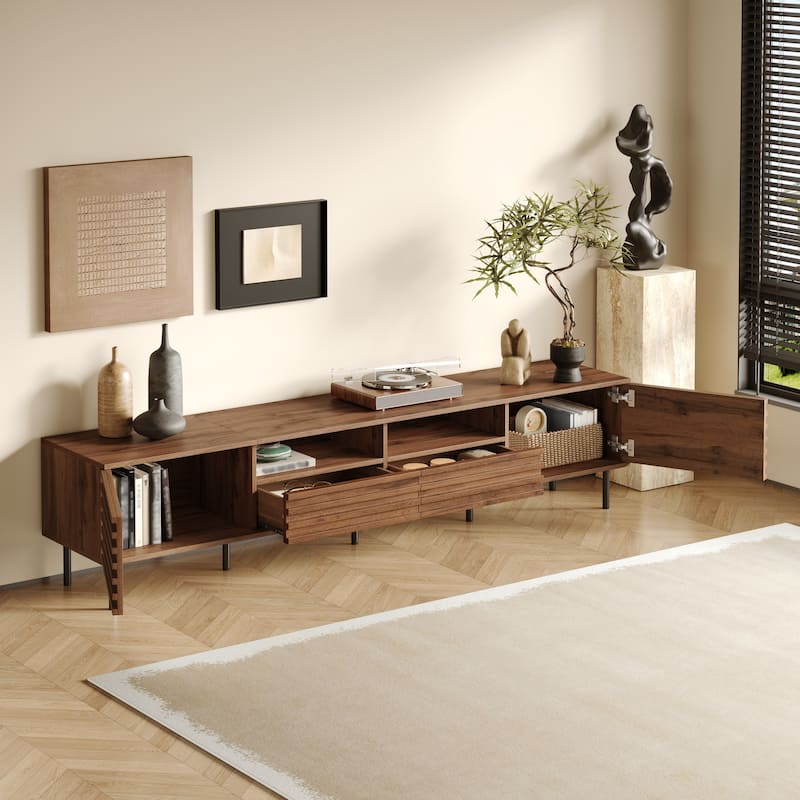 78" Modern TV Stand for TVs up to 85" - Entertainment Center with Closed Storage, Cable Management, Large TV Stand