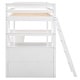 preview thumbnail 7 of 6, White Twin Loft Bed with Desk, Shelves & Drawers