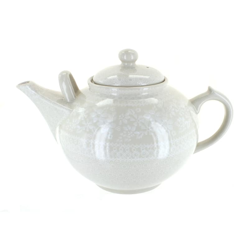Blue Rose Polish Pottery C001 Manufaktura Large Teapot - White Lace