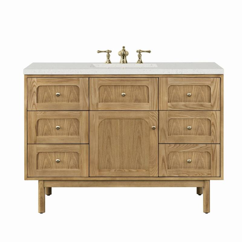 James Martin Vanities 545-V48-3LDL Laurent 48" Single Basin Wood - Light Natural Oak - Oak Finish
