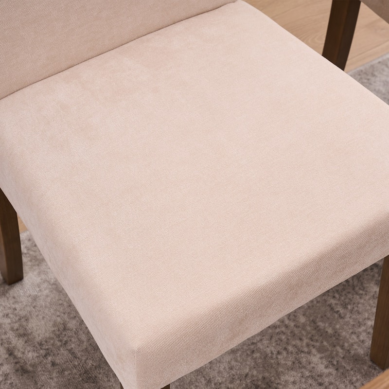 Boucle Fabric Upholstered Dining Chairs (Set of 2)