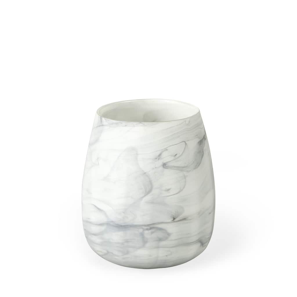 Gray and Cream Marble Design Glass Vase
