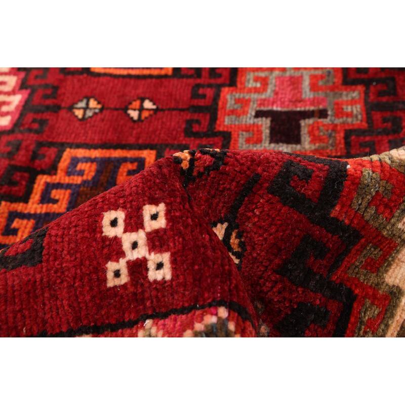 ECARPETGALLERY Hand-knotted Melis Vintage Dark Red Wool Rug - 4'8 x 6'6