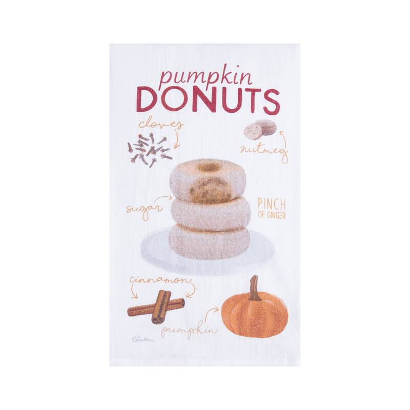 Pumpkin Pie Donut & Latte Towel S/3