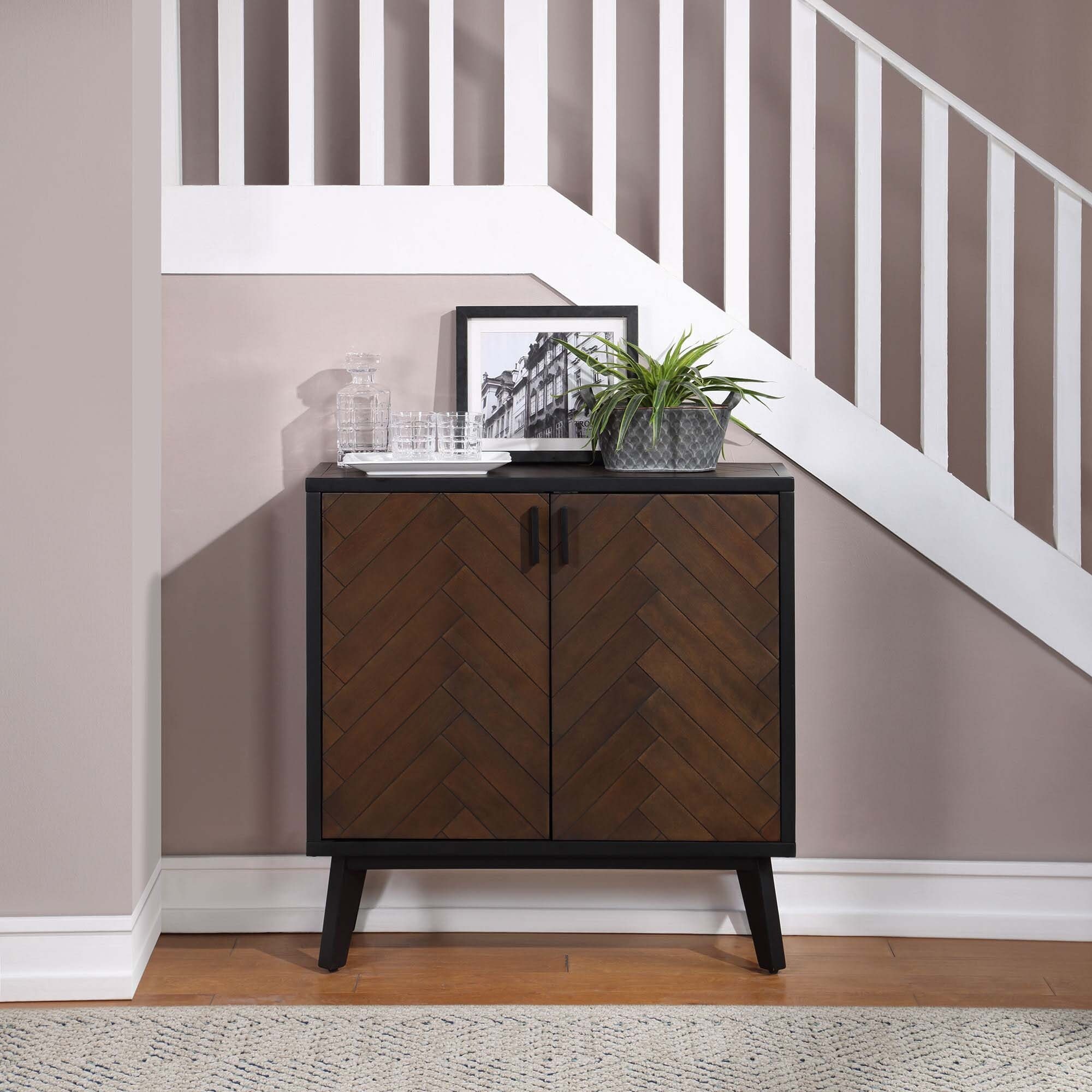 Shop Modern Black Accent Chest 2 Door Accent Cabinet On Sale Overstock 32091861