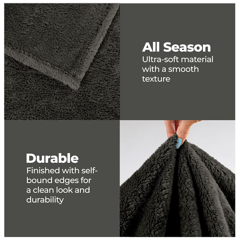 Superior Solid Fluffy Fleece Blanket, Plush and All Season
