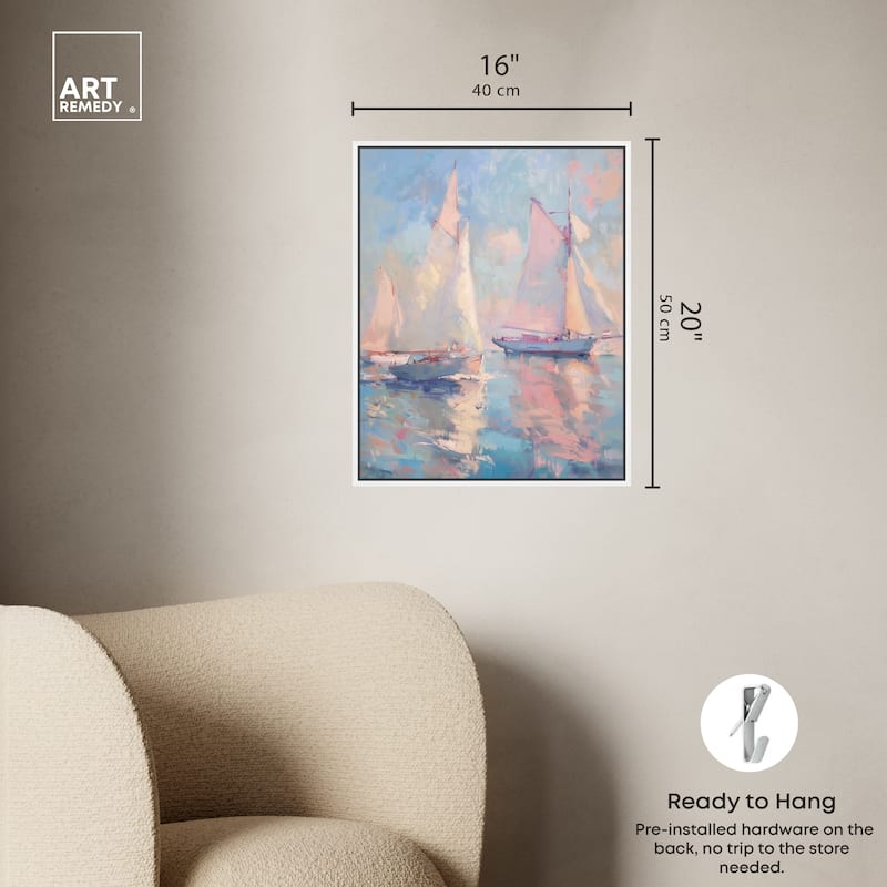 Art Remedy Set Sail Framed Sailing 1 Piece Canvas Wall Art