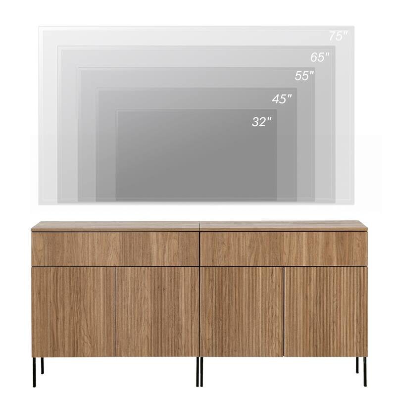 Modern Wood 31.5" Dresser With Reeded Design, Minimalist Dresser Organizer Storage