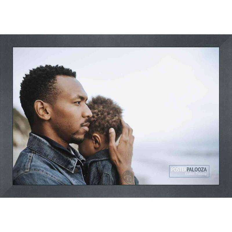 24x19 Contemporary Black Complete Wood Picture Frame with UV Acrylic, Foam Board Backing, & Hardware