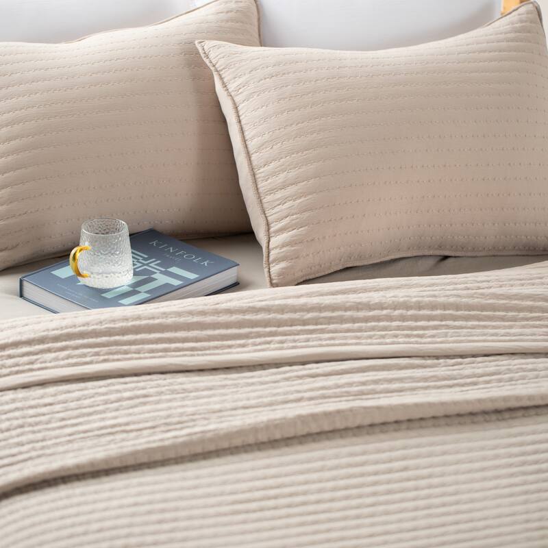 KASENTEX Quilt Set Soft Bedspread - Light Weight, Stone Washed, Down Alternative Fill, Machine Washable