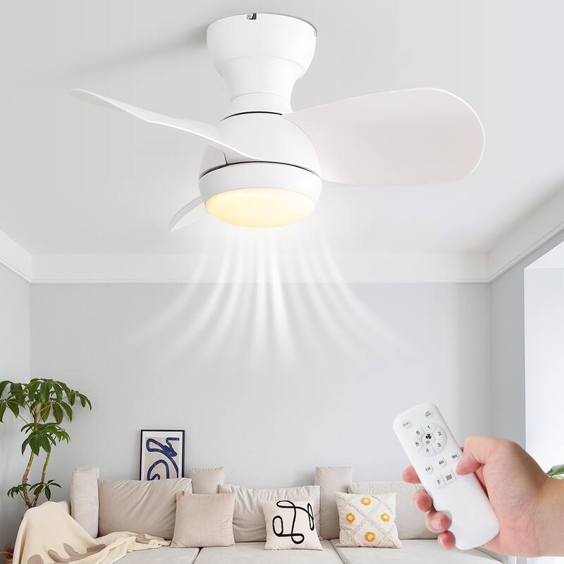 23" 29'' 42'' Flush Mount Ceiling Fan with Light and Remote Control for Small Room,Patio,Kitchen,Bedroom