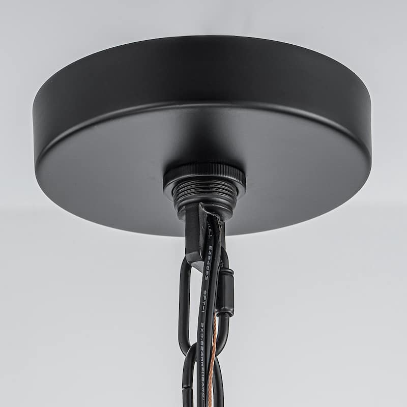 Dimmable Large Drum Glass Chandelier for Dining Room High Ceiling Living Room