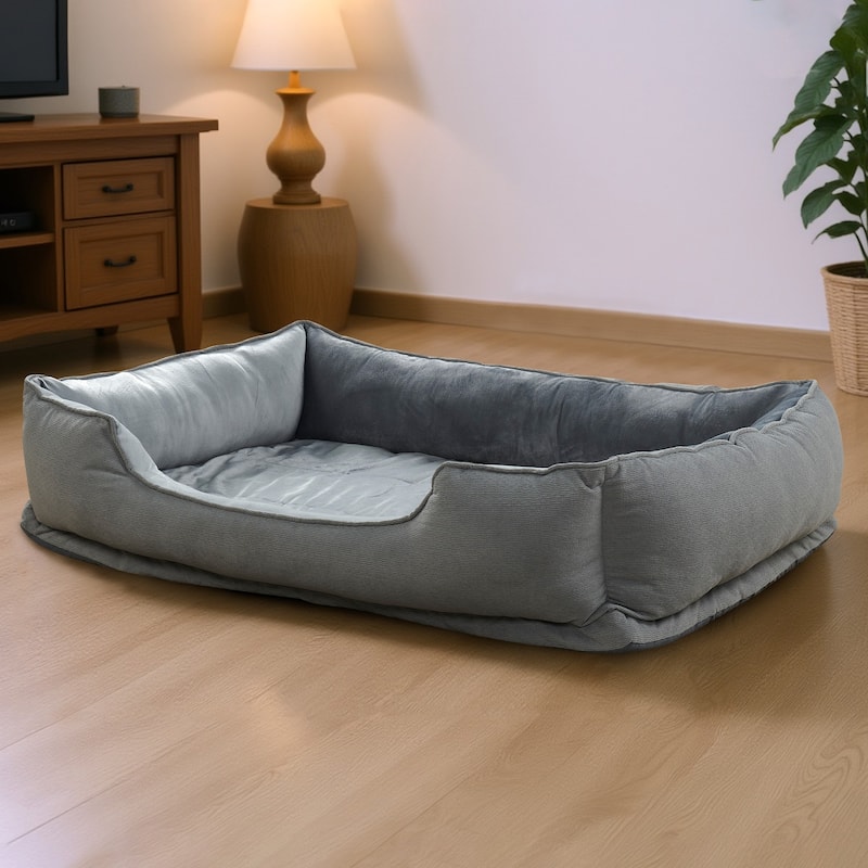 Textured Plush Rectangle Pet Bed