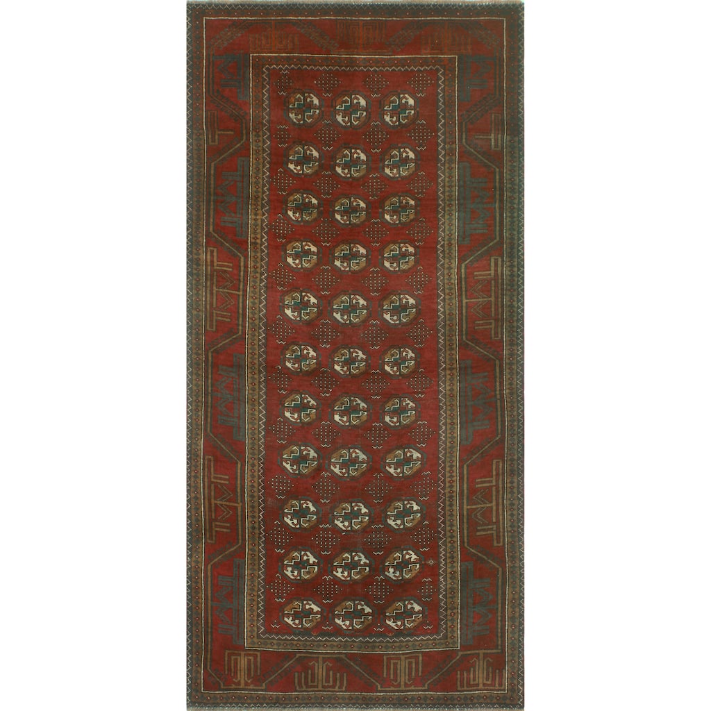 Fine Vintage Distressed Kwasi Red/Charcoal Runner - 4'0" x 8'5"