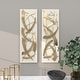 preview thumbnail 26 of 30, Gold Metal Dimensional Abstract Wall Decor with Black or White Wood Backing (Set of 2)