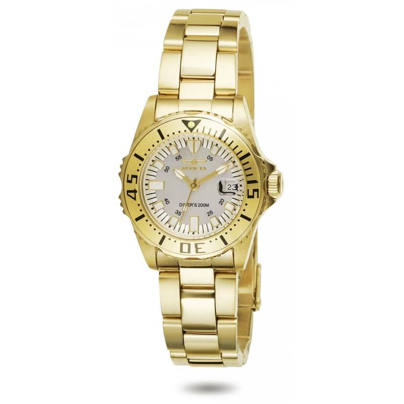 Invicta Women's 2963 Pro Diver Quartz 3 Hand Champagne Dial Watch - Mother of Pearl