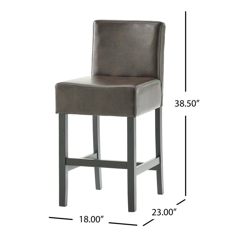 Portman 38-inch Brown Bonded Leather Counter Stool (Set of 2) by Christopher Knight Home