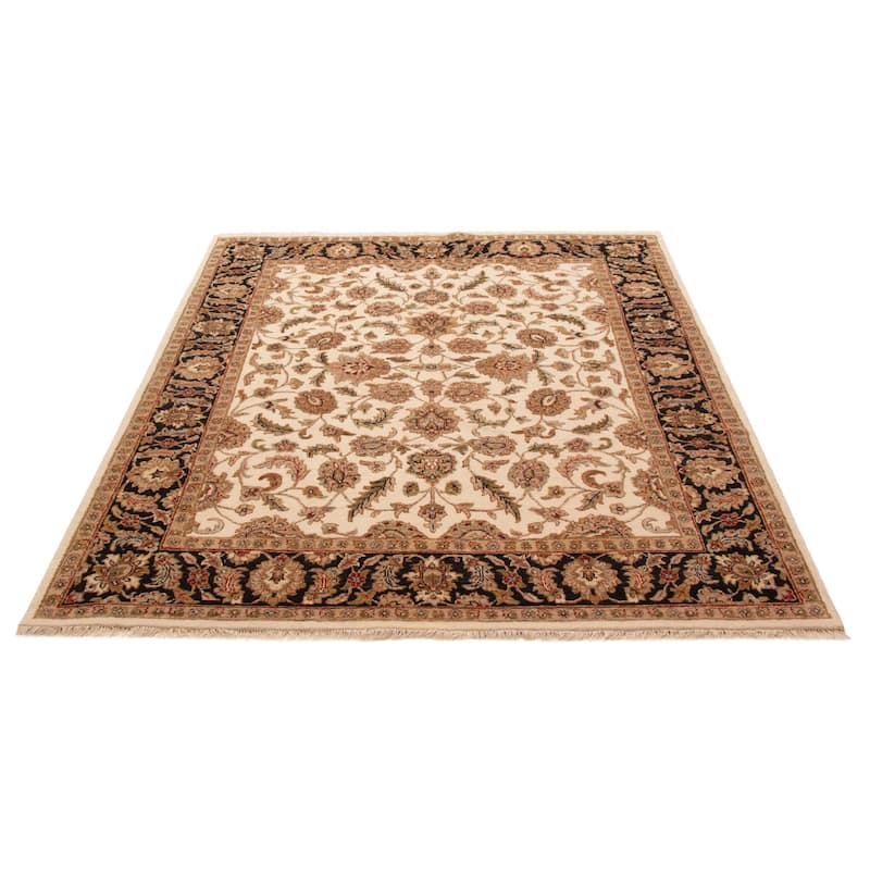 ECARPETGALLERY Hand-knotted Finest Agra Jaipur Cream Wool Rug - 8'0 x 9'9
