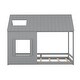 preview thumbnail 48 of 70, Modern Pine Wood House Bed with Roof and Window, Sturdy Construction