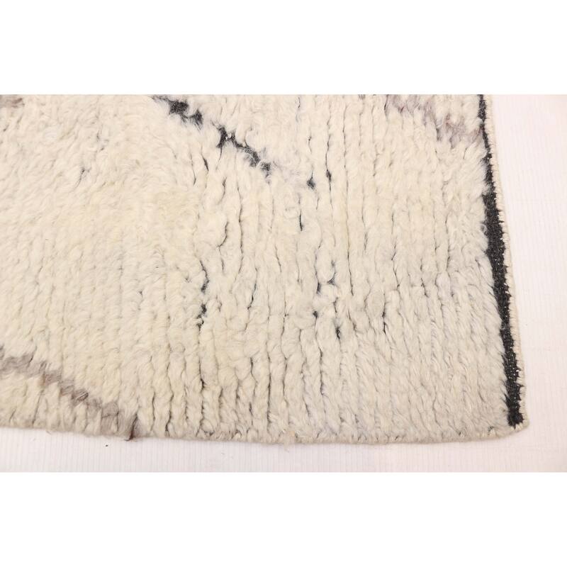 ECARPETGALLERY Hand-knotted Tangier Cream Wool Rug - 5'4 x 7'9