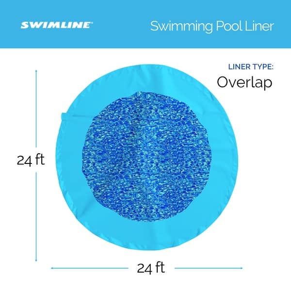 Swimline 24 Foot Swirl Blue Round Above Ground Swimming Pool Wall 