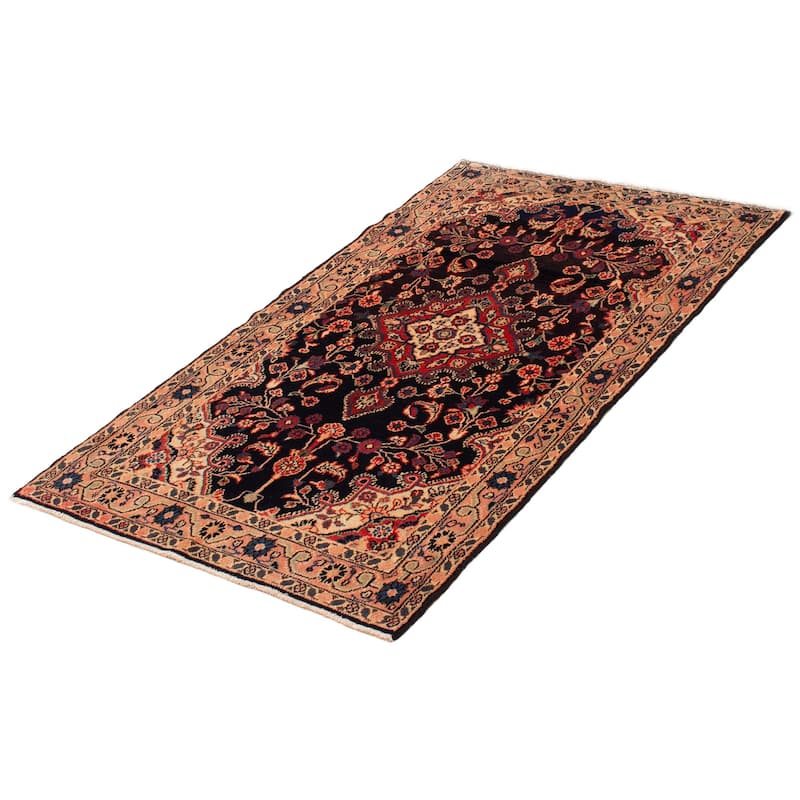 ECARPETGALLERY Hand-knotted Anatolian Vintage Navy Wool Rug - 4'0 x 6'7