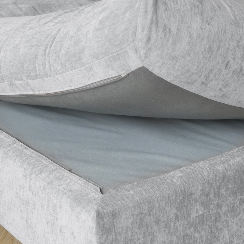 100 inches Cloud Sectional Sofa, Oversized Modular Sectional Couch, U Shaped Sofa with Chaise, Ottoman