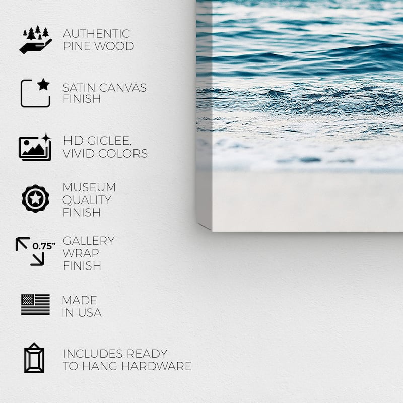 Wynwood Studio Canvas Nautical and Coastal Mitad Sea Vertical Blue and Teal Nautical & Coastal Wall Art Canvas Print