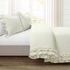preview thumbnail 31 of 38, Silver Orchid Gerard Shabby Chic Ruffle Lace Comforter Set Ivory - King