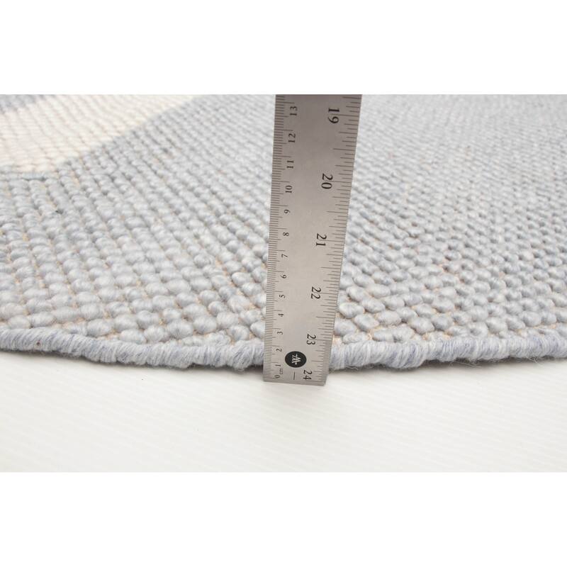 ECARPETGALLERY Braid weave Sienna Grey Wool Rug - 5'10 x 5'10