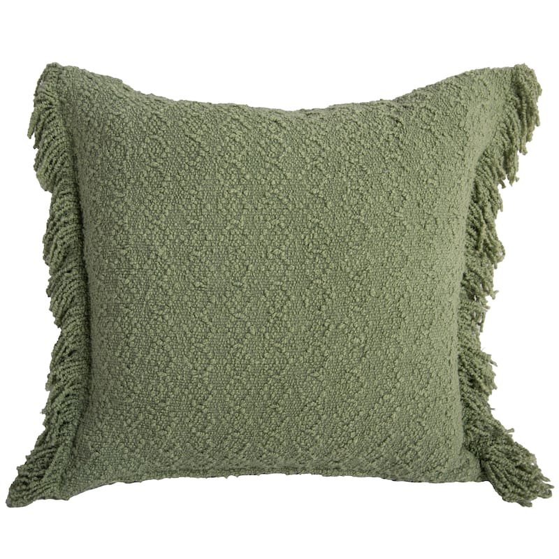 Rizzy Home Solid Modern Craft Textured Throw Pillow - Dusty Green - Cover Only