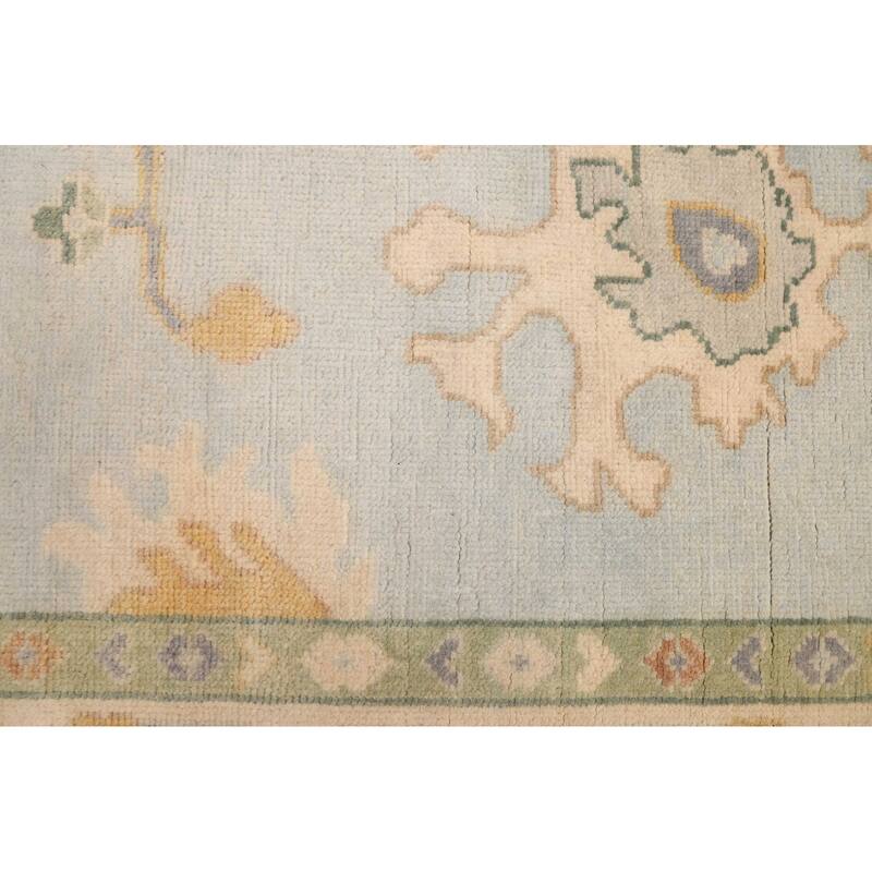 ECARPETGALLERY Hand-knotted Modern Oushak Light Blue Wool Rug - 8'3 x 10'0
