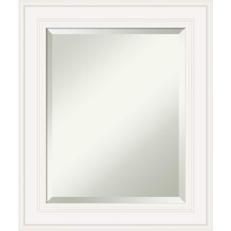 Beveled Bathroom Wall Mirror - Ridge White Frame - Ridge White