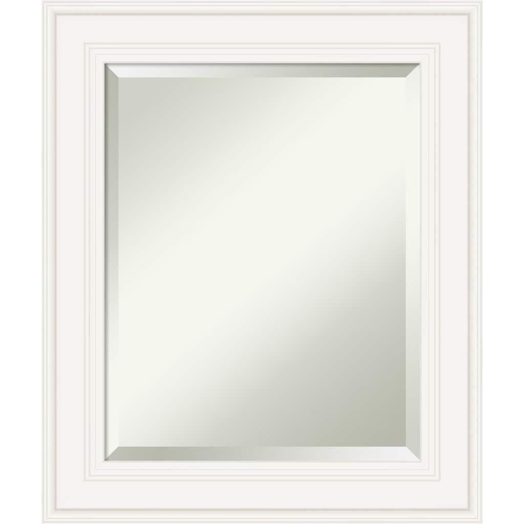 Beveled Bathroom Wall Mirror - Ridge White Frame - Ridge White