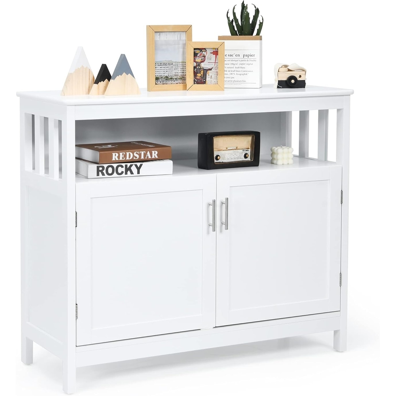 Buffet Cabinet with Adjustable Shelf, Wine Storage Console Table, 40 x 16 x 34 inches