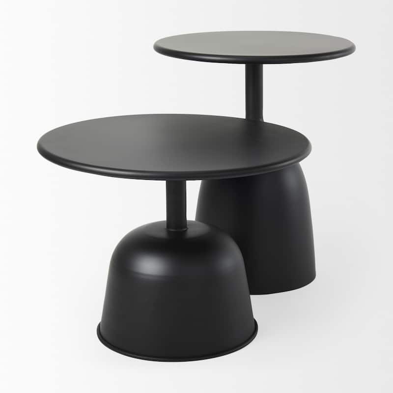 Talulla Matte Black Iron Round Accent Table - 16.5" Diameter - 16.5"L x 16.5"W x 19.6"H
