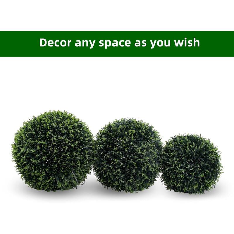 2Pcs Artificial Topiary Plant Balls, Faux Greenery Hanging Grass Ball