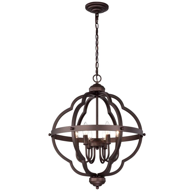 6-Light Oil Rubbed Bronze Indoor Pendant Light - 21.25"x21.25"x27.75" - 21.25"x21.25"x27.75" - Oil Rubbed Bronze