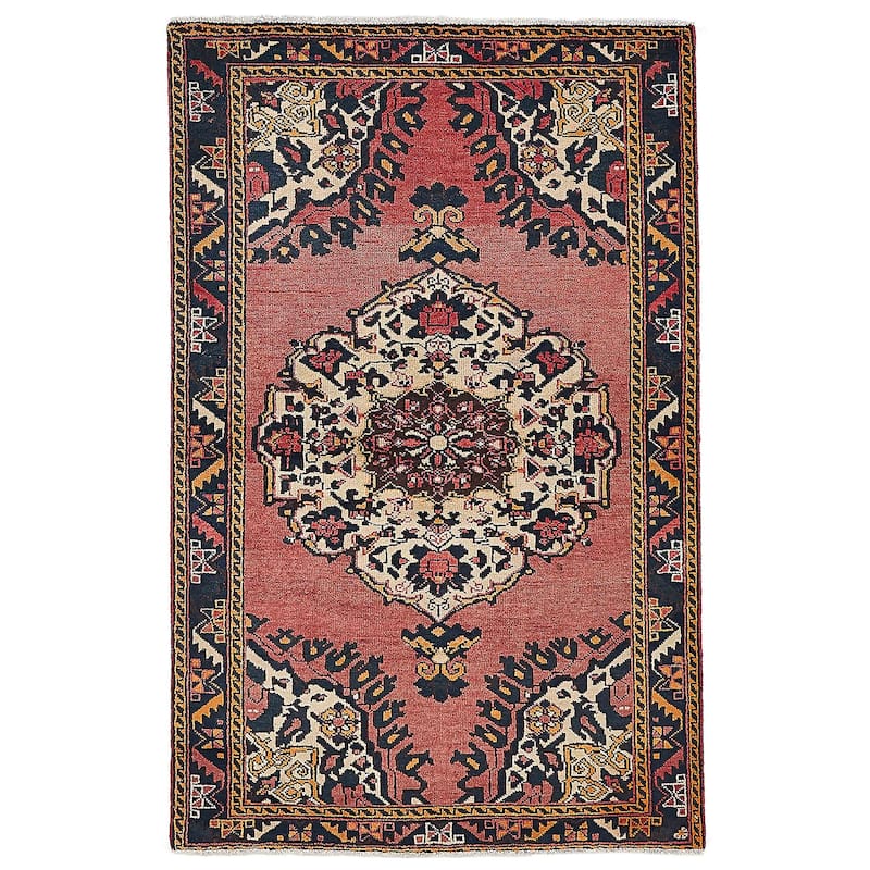 ECARPETGALLERY Hand-knotted Melis Vintage Dark Copper Wool Rug - 4'4 x 6'7