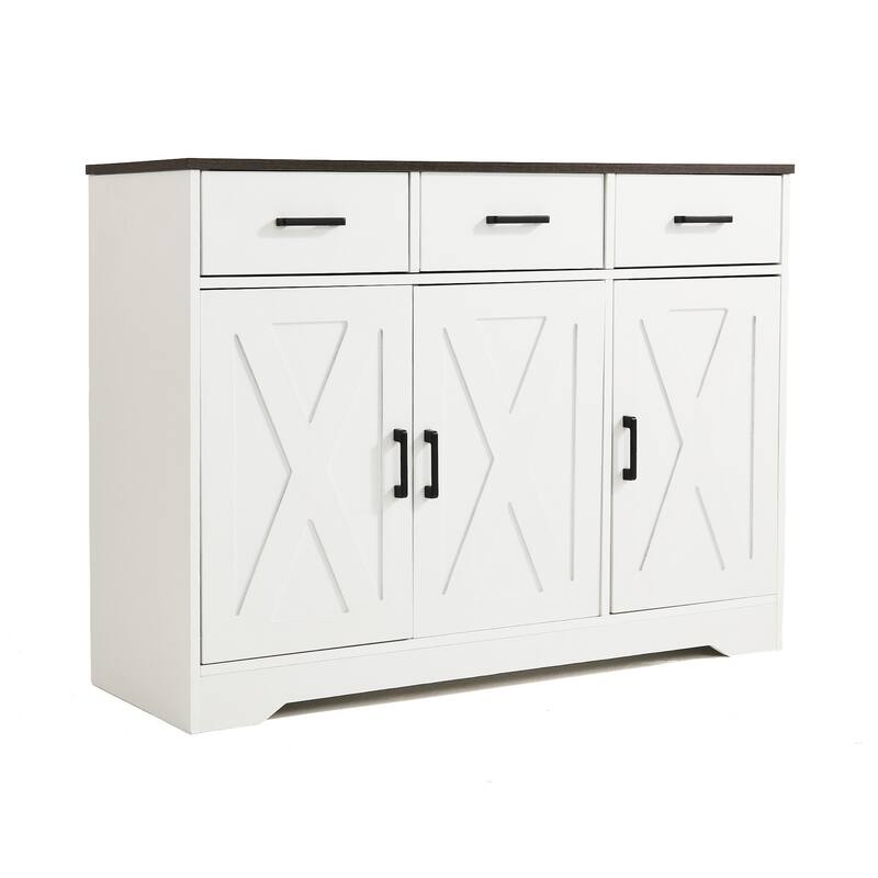 42.6" Wide TV Stand Console with 3 Storage Drawer