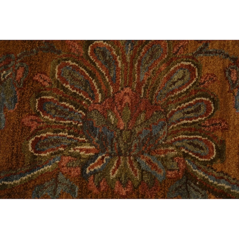 All-Over Floral Oushak Indian Large Area Rug Hand-Knotted Wool Carpet - 12'0"x 17'10"