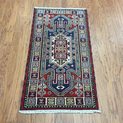 HERAT ORIENTAL Handmade Kazak Wool Rug - 2'2" x 4'1"