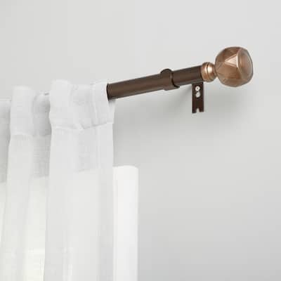 ATI Home Regal 1" Adjustable Window Curtain Rod and Finial Set