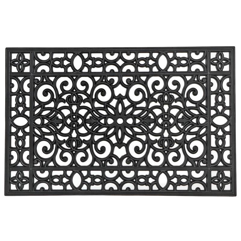 Black Rubber Grill Mat (23 X 36) (Floral) - Big