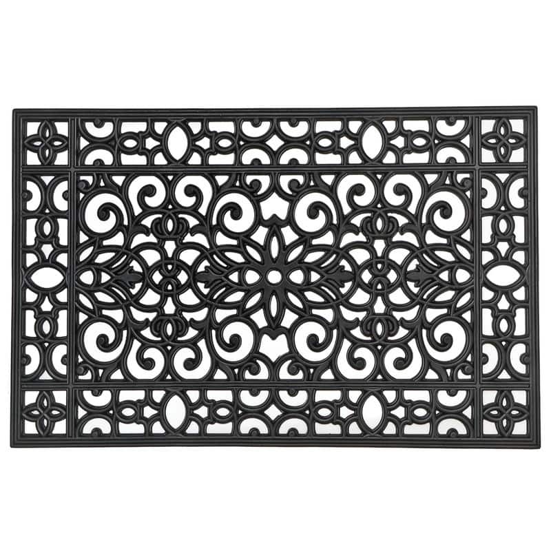 Black Rubber Grill Mat (23 X 36) (Floral) - Big