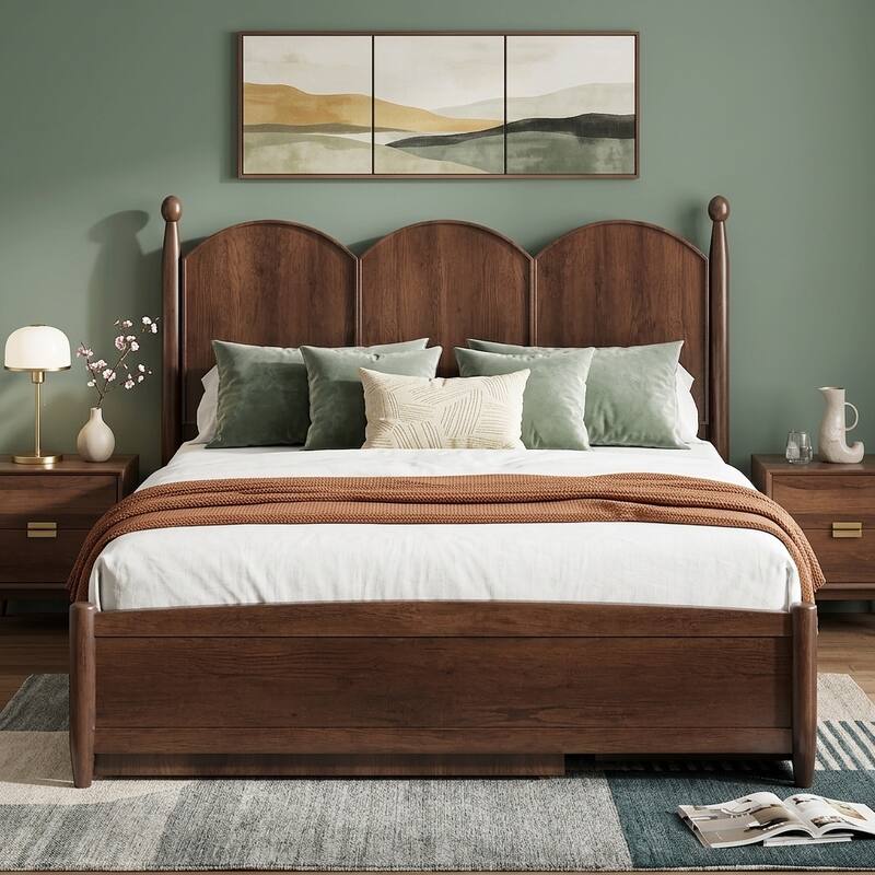 Queen Platform Bed with Twin XL Trundle & Dual Storage Drawers by Harper&Bright Designs