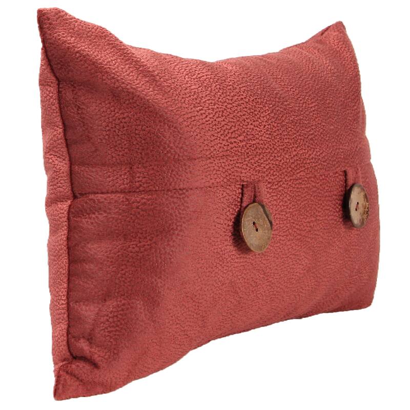 20" x 14" Solid Reversible Indoor Lumbar Throw Pillow with Buttons
